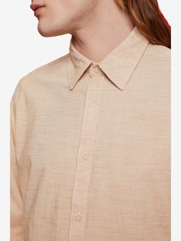 ESPRIT Slim fit Button Up Shirt in Brown