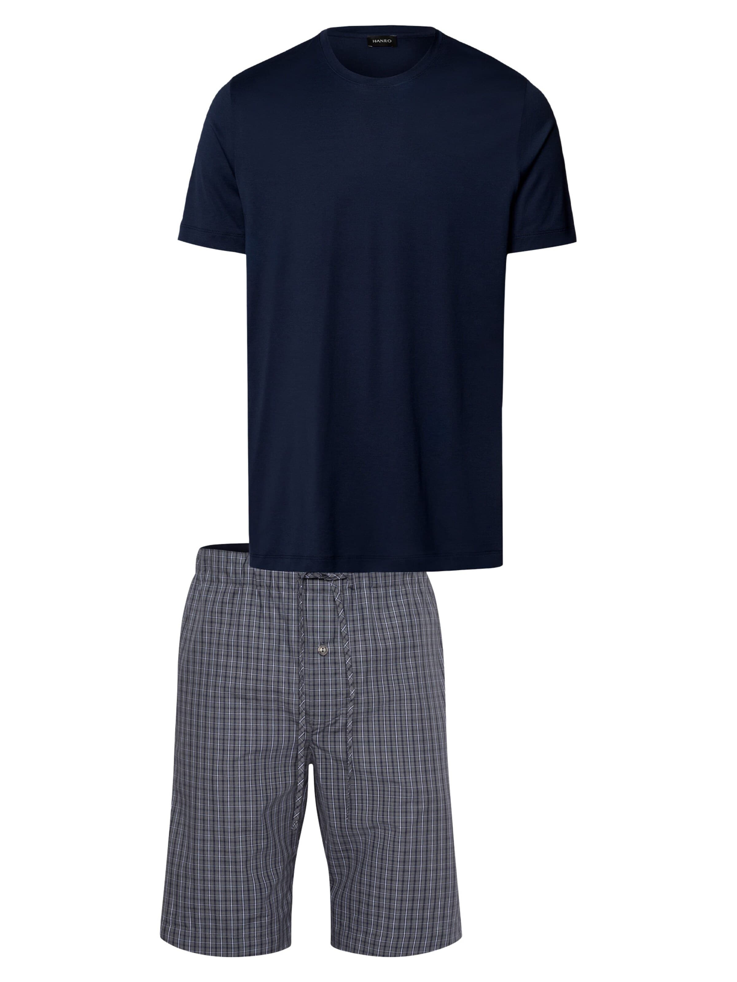 Hanro Pyjama kurz 'Night & Day'‌‌‌‌ in Blau: Vorderseite