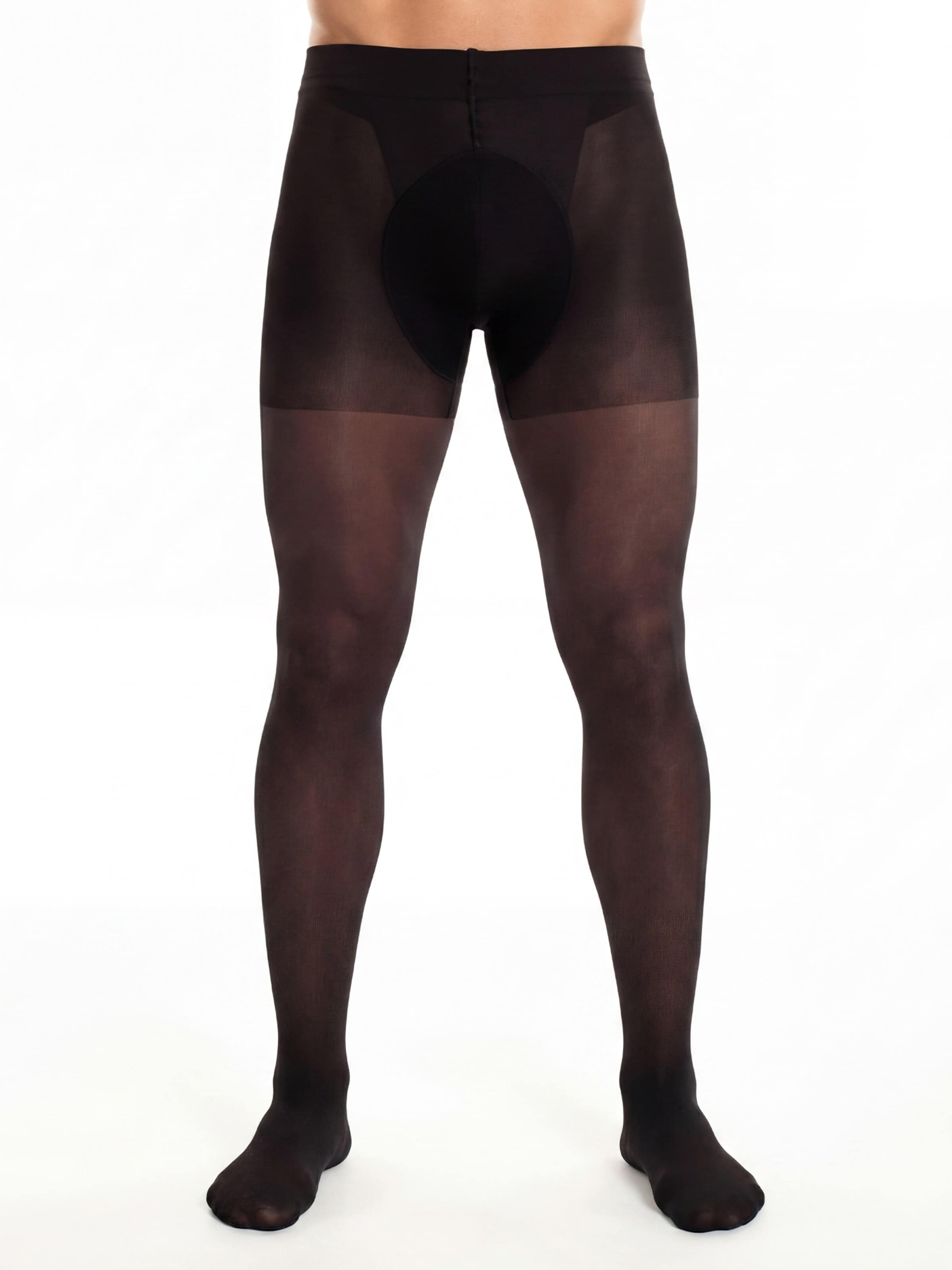 GLAMORY - Calzoncillo largo 'Support 70 Herrenstützstrumpfhose' en negro: frente
