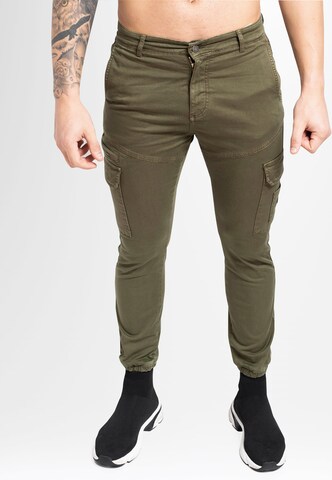 The Jokers Wide Leg Cargo Hose mit elastischem Saum in Grün