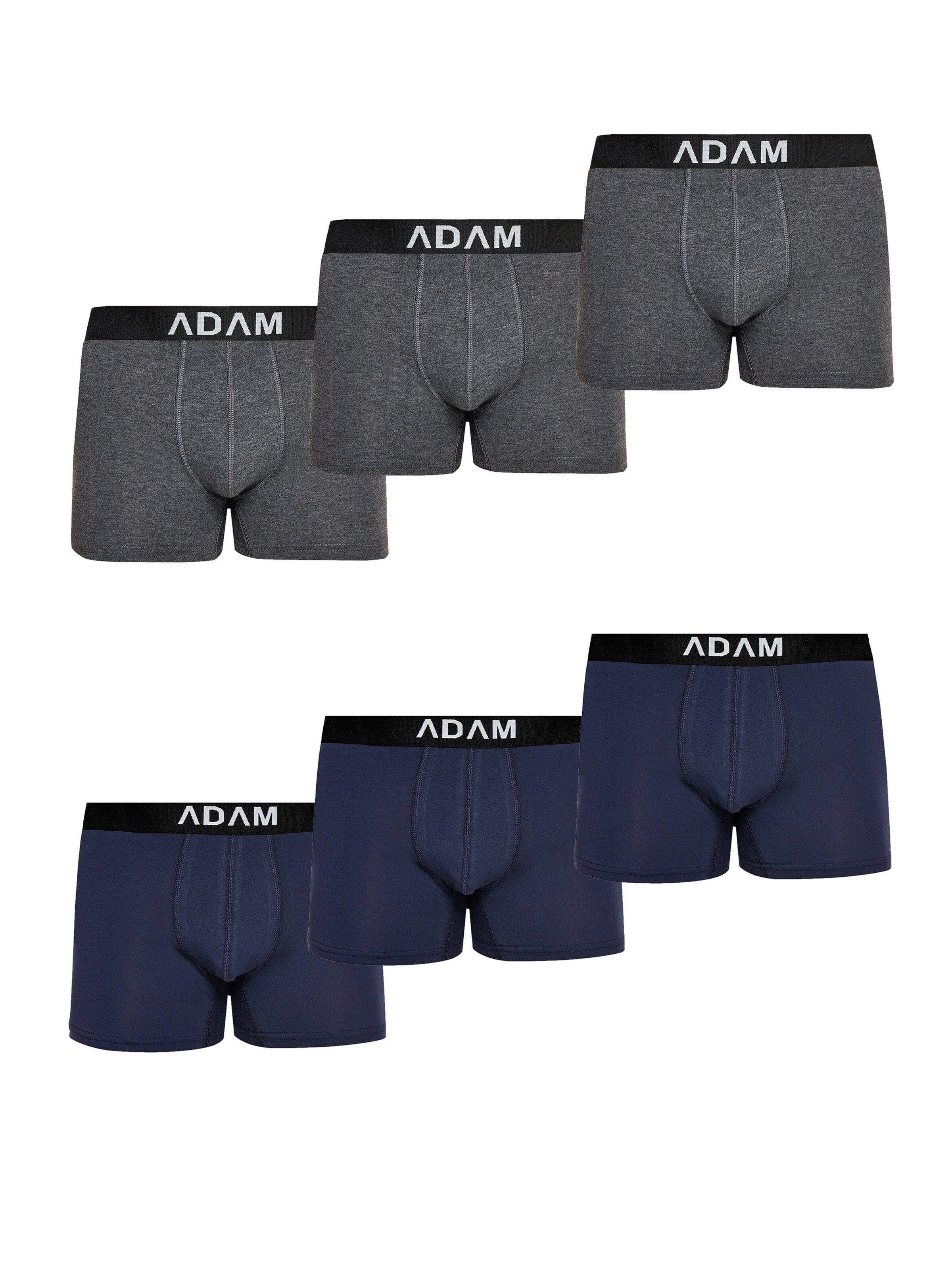 Adam Boxershorts '6er Pack'‌‌‌‌ in Grau: Vorderseite