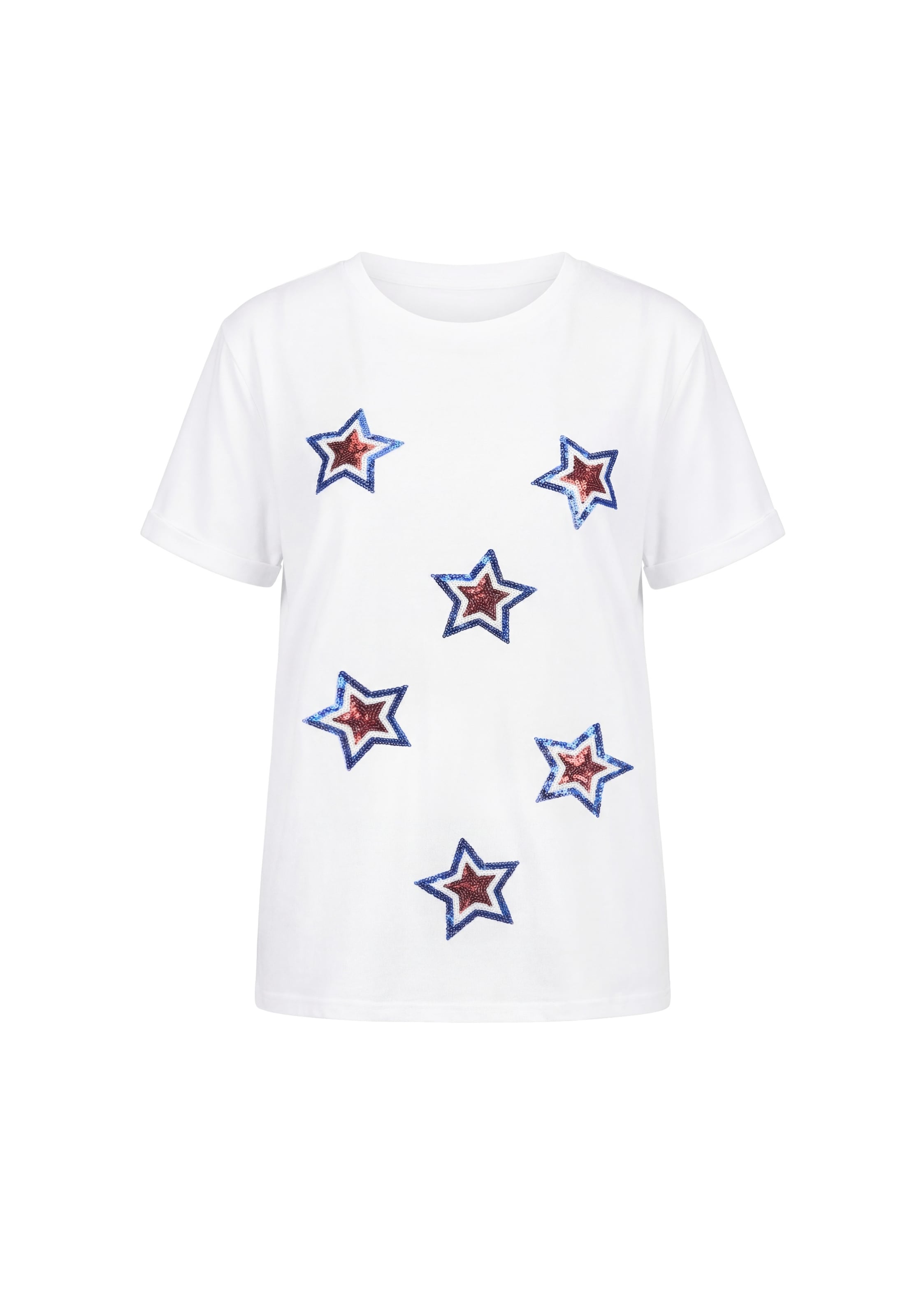 T-shirt usha BLUE LABEL en blanc : devant