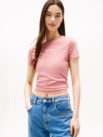 Tommy Jeans Тениска 'ESSENTIAL' в розово: отпред