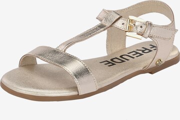 FREUDE Sandalen met riem 'Alea' in Goud: voorkant