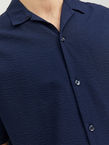 JACK & JONES Regular fit Button Up Shirt 'PALMA' in Blue