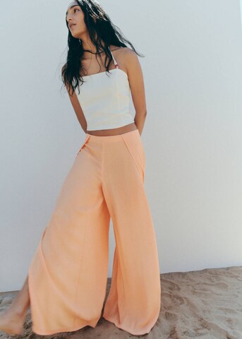 MANGO TEEN Wide leg Pants 'Mist2' in Orange