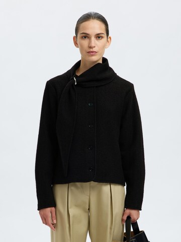 SELECTED Tussenjas in Zwart: voorkant