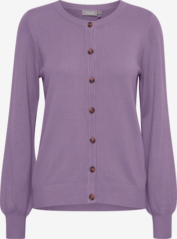 Fransa Knit Cardigan in Purple: front