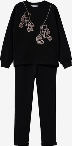 MANGO KIDS Sweatsuit in Black: front