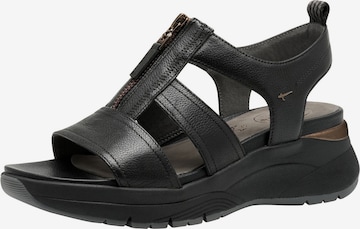 Sandales Tamaris en noir : devant