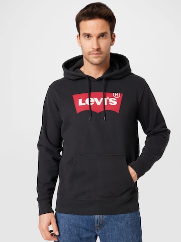 melns LEVI'S ® Sportisks džemperis 'Standard Graphic Hoodie': no priekšpuses