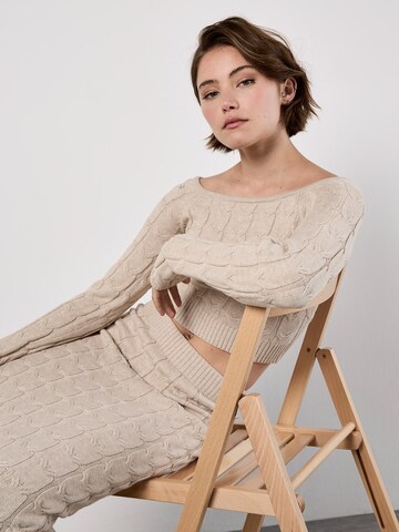 Apricot Cable Knit Cropped Jumper ' ' in Grau