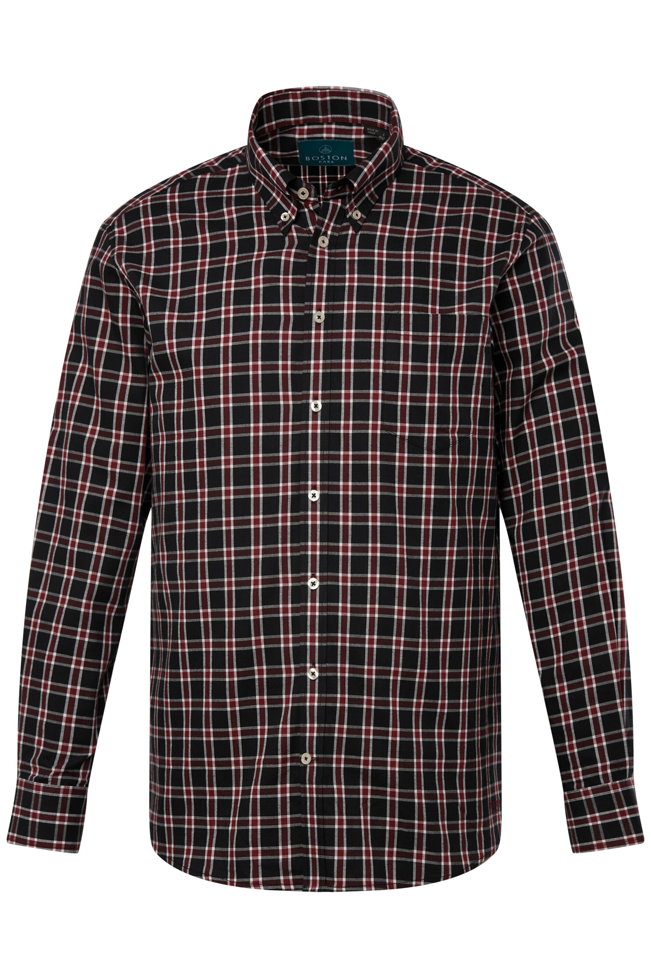 Boston Park Regular Fit Hemd in Schwarz: Vorderseite