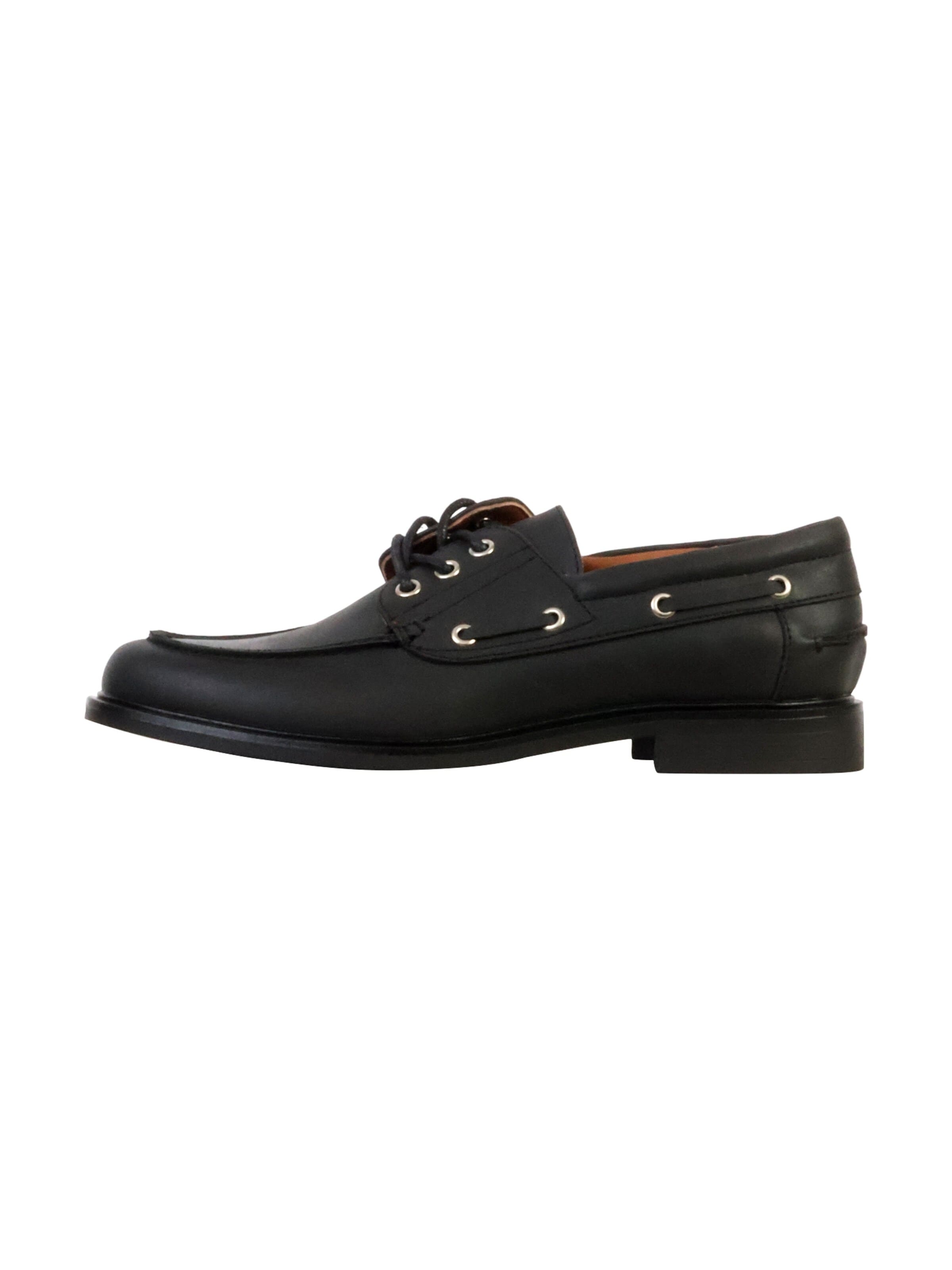 Super Mode Slip-ons 'Schnür-Mokassin' in Black: front