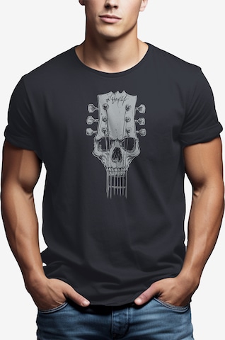 MAKAYA Shirt 'Gitarrenkopf' in Grey