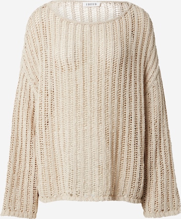 EDITED Sweater 'Frantje' in Beige: front