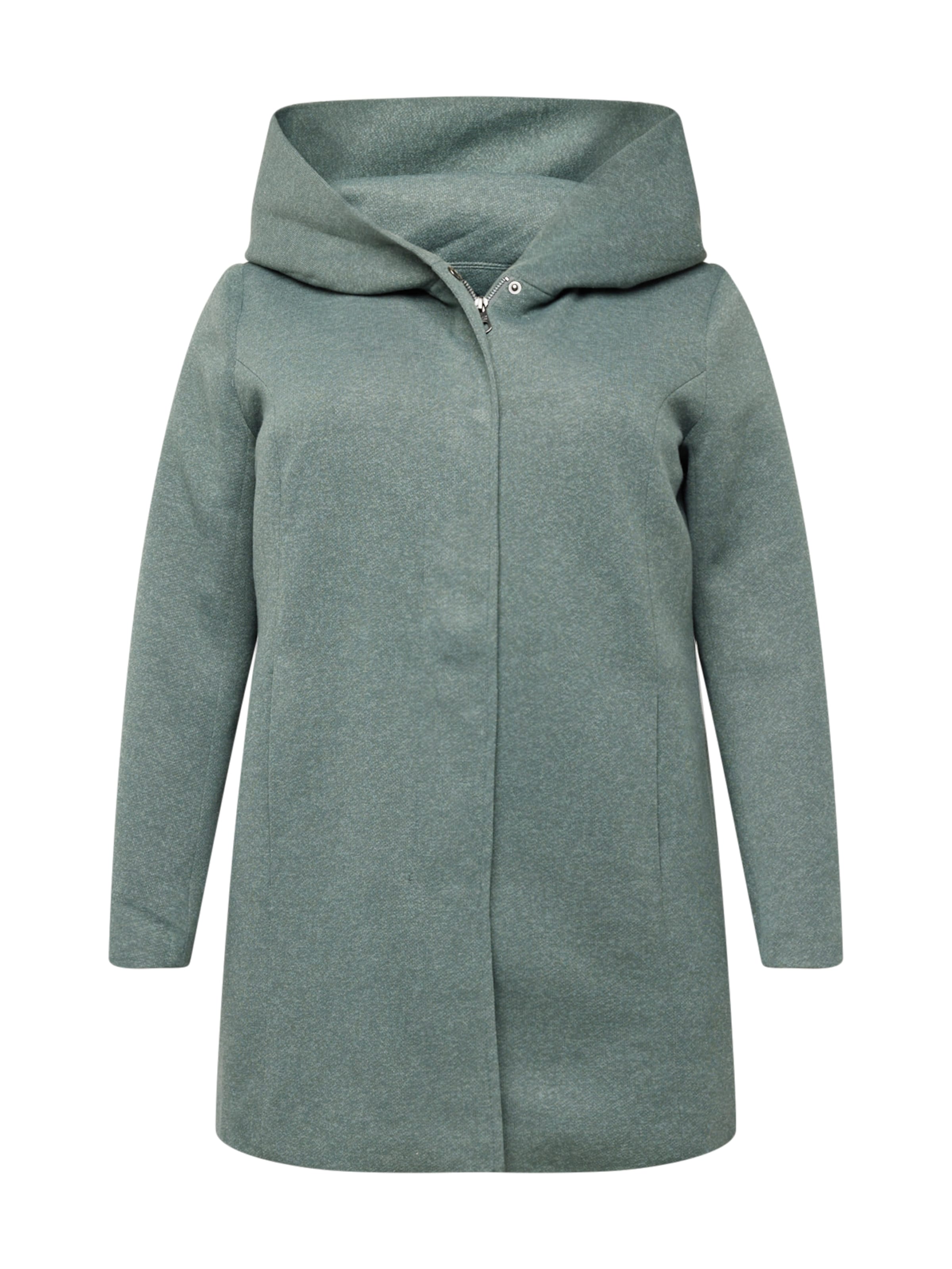 ONLY Carmakoma Преходно палто 'CARSedona' в зелено: отпред