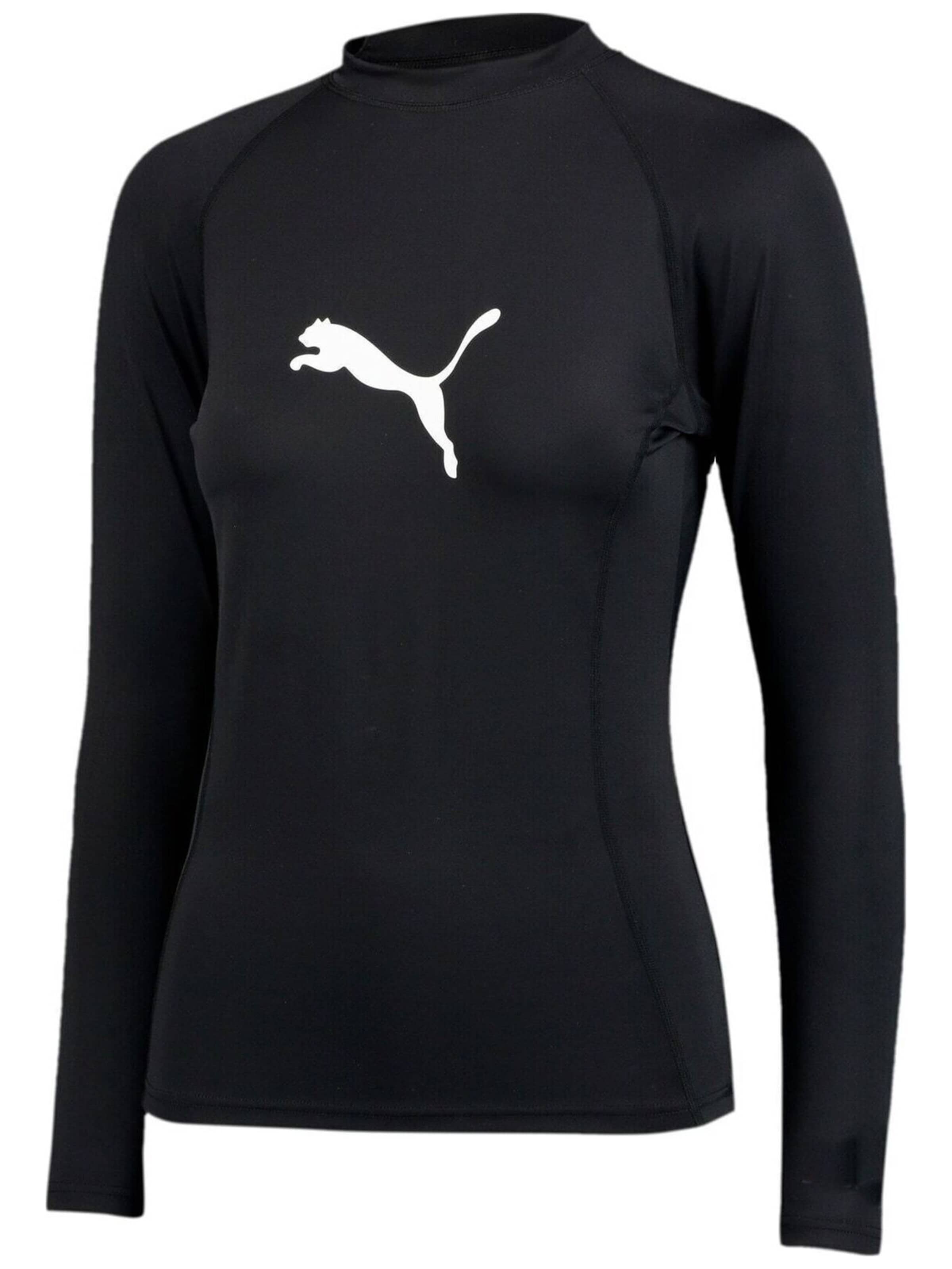 Camicia da donna 'Puma Swim Women Long Sleeve Rash Guard 1' di PUMA in nero