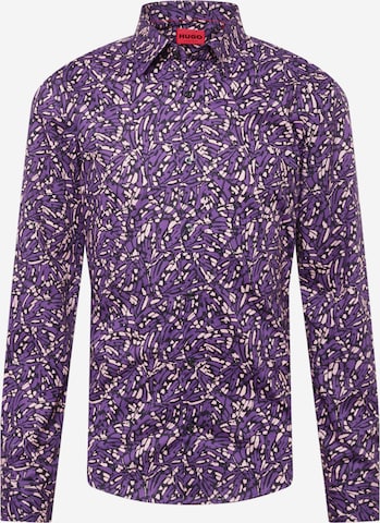 HUGO Regular fit Button Up Shirt 'Ermo' in Purple: front