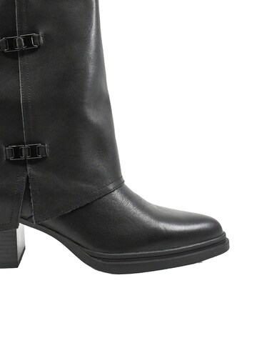 Cizme de cowboy 'Cowboy boot 'Ghete damă Anna Viotti stil western cu manșetă, negre din piele naturală GOR80935'' de la In Tempo pe negru