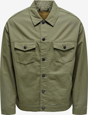Only & Sons Between-season jacket 'END' in Green: front