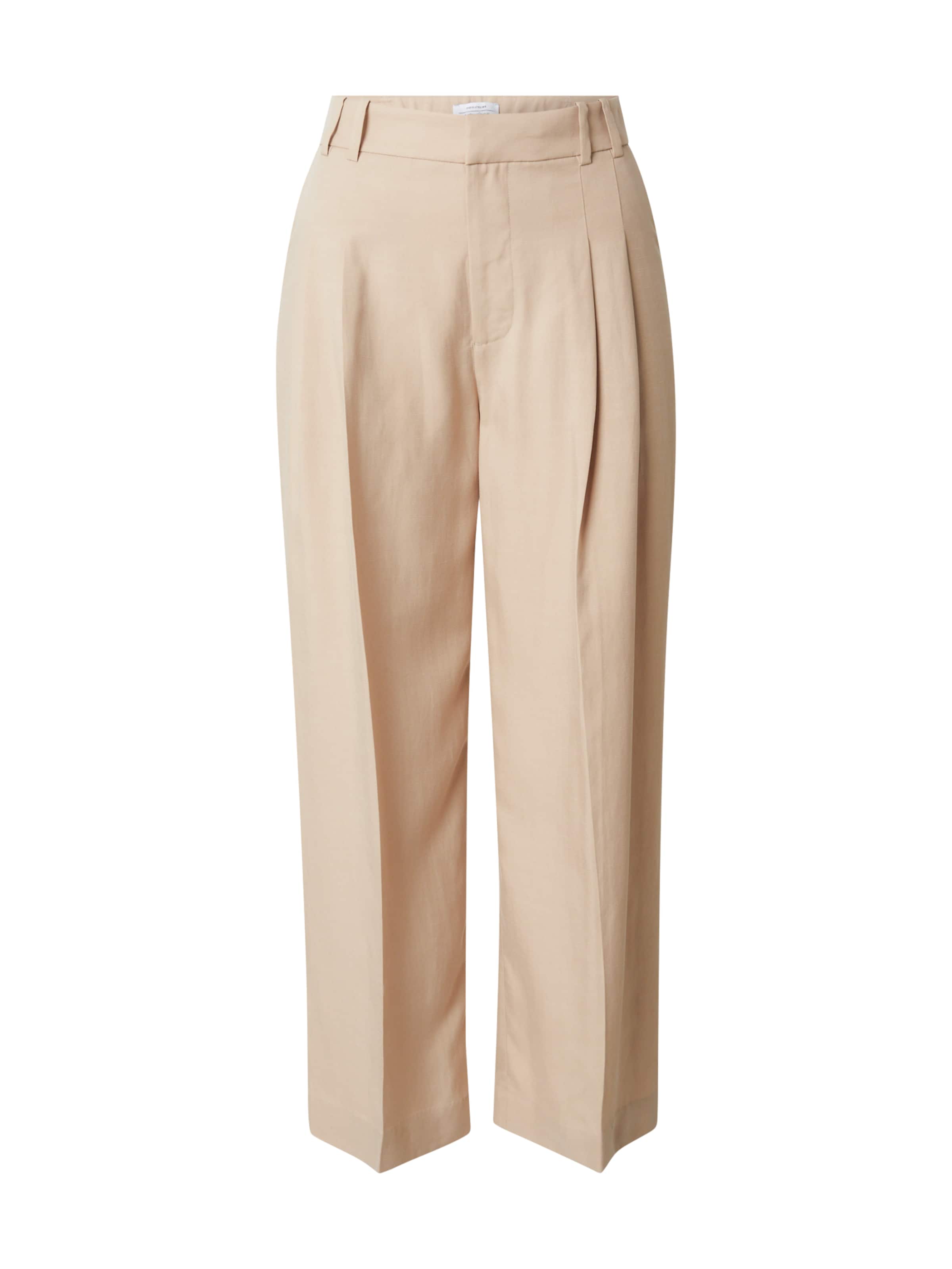 & Other Stories Loosefit Παντελόνι πλισέ σε μπεζ: μπροστά