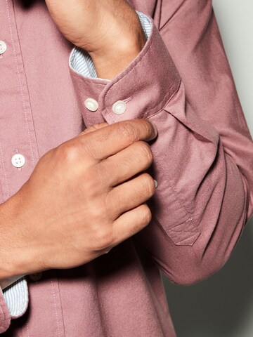 Next Slim fit Button Up Shirt in Purple