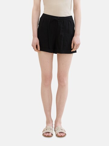 TOM TAILOR DENIM Regular Shorts in Schwarz: predná strana