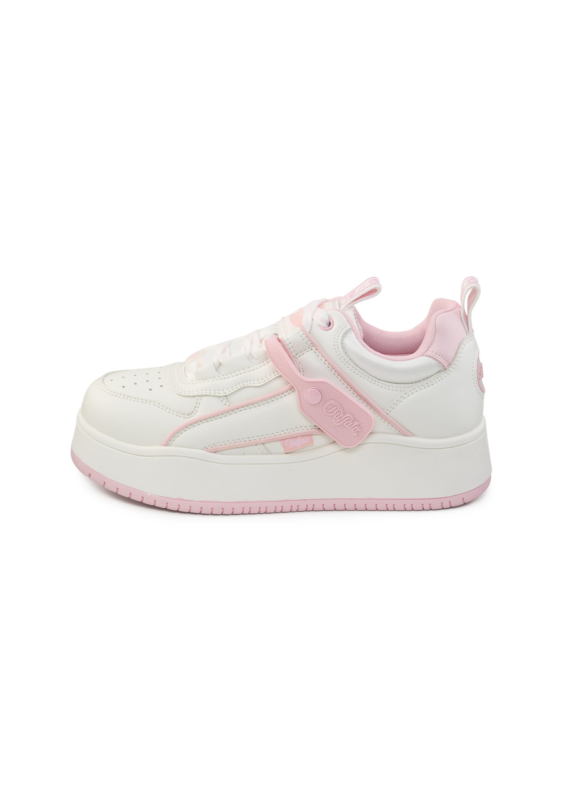 BUFFALO Baskets basses 'Ariya One' en rose / blanc, Vue avec produit
