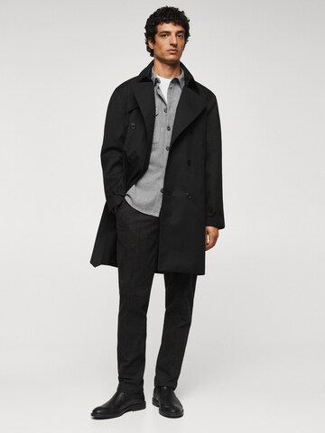 MANGO MAN Between-Seasons Coat in Black