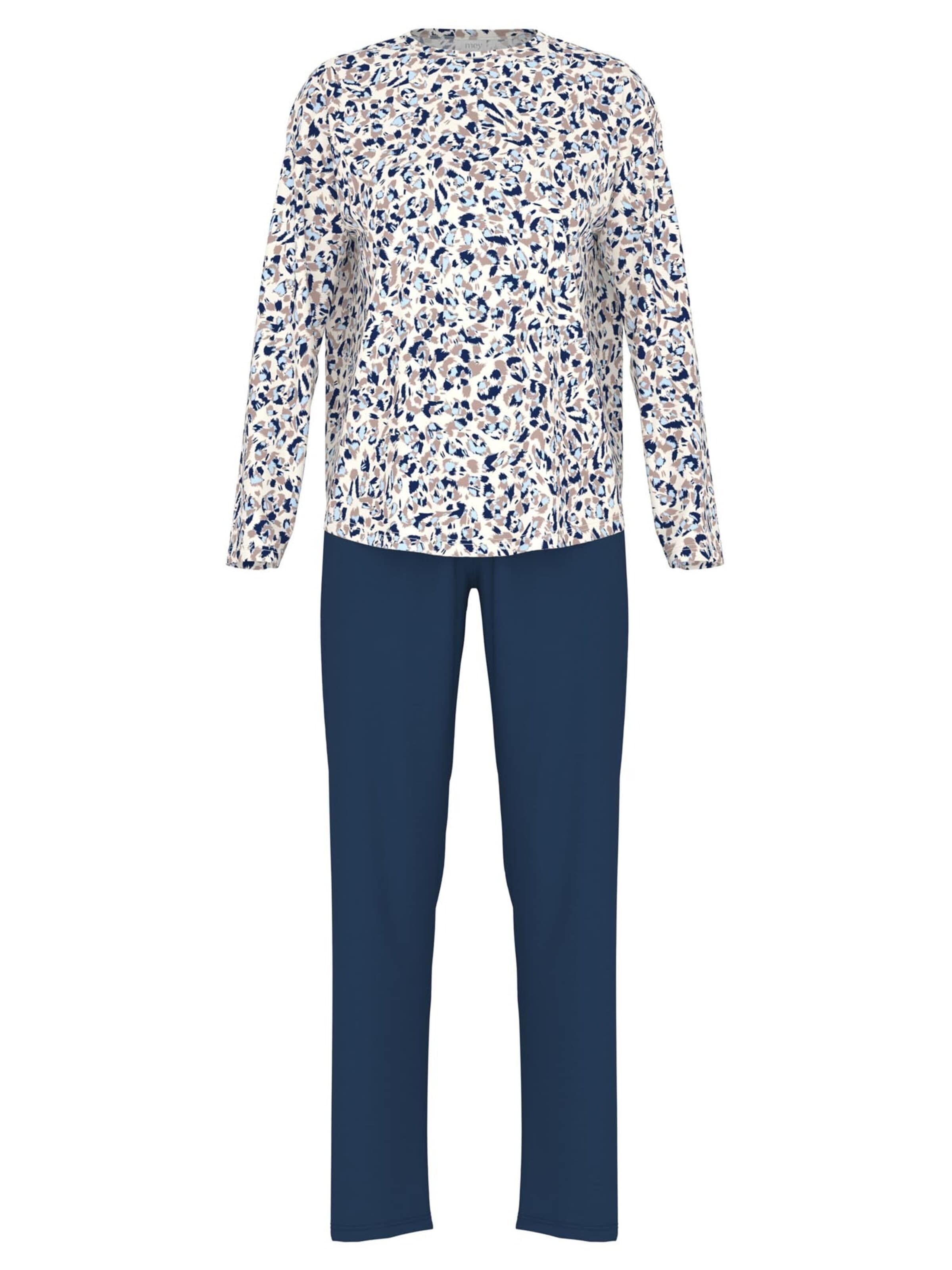 Mey Pajama 'Soft Leo' in Blue: front