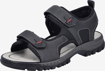 Sandales de randonnée Rieker en noir : devant
