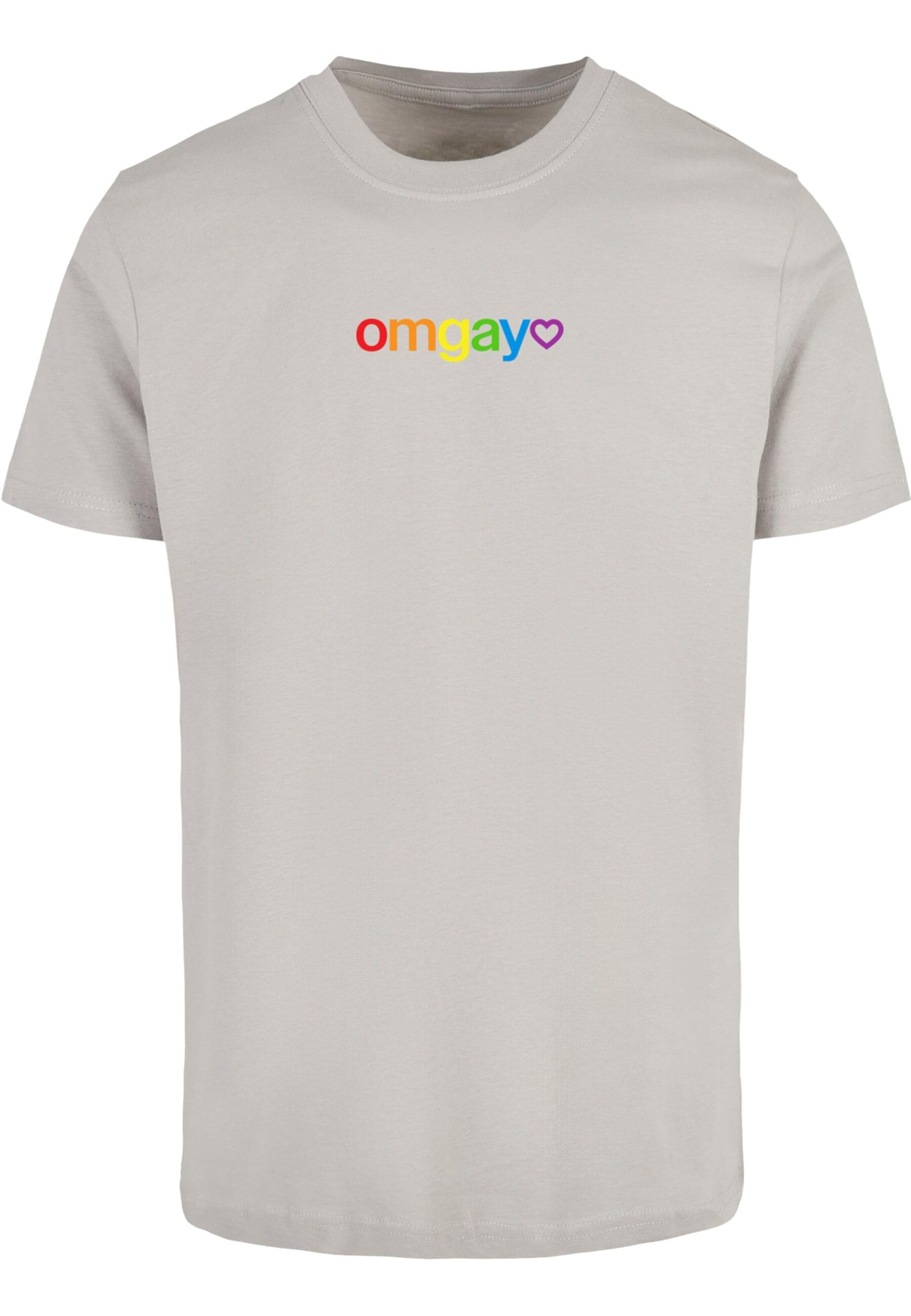 T-Shirt 'OMGay' Mister Tee en gris : devant