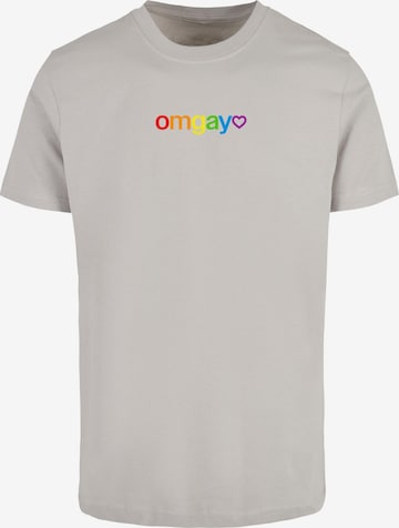 T-Shirt 'OMGay' Mister Tee en gris : devant