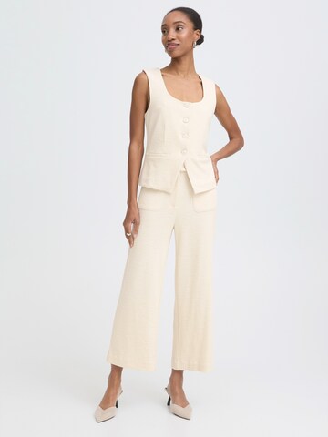ICHI Wide leg Pants 'IHKATE LUMINA' in White