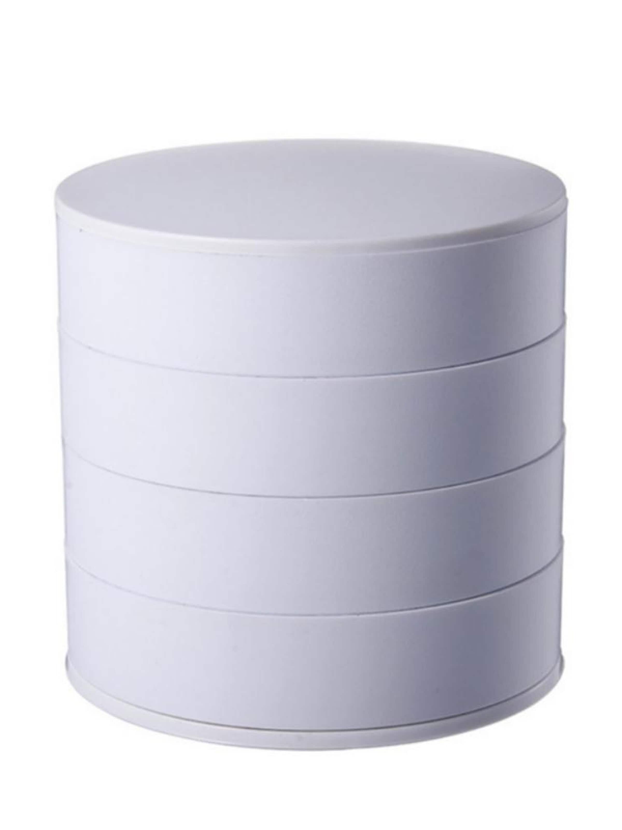 Boîte à bijoux 'Rotating Round Jewelry Organizer with 4 Compartments - White' UNIQ Beauty en blanc
