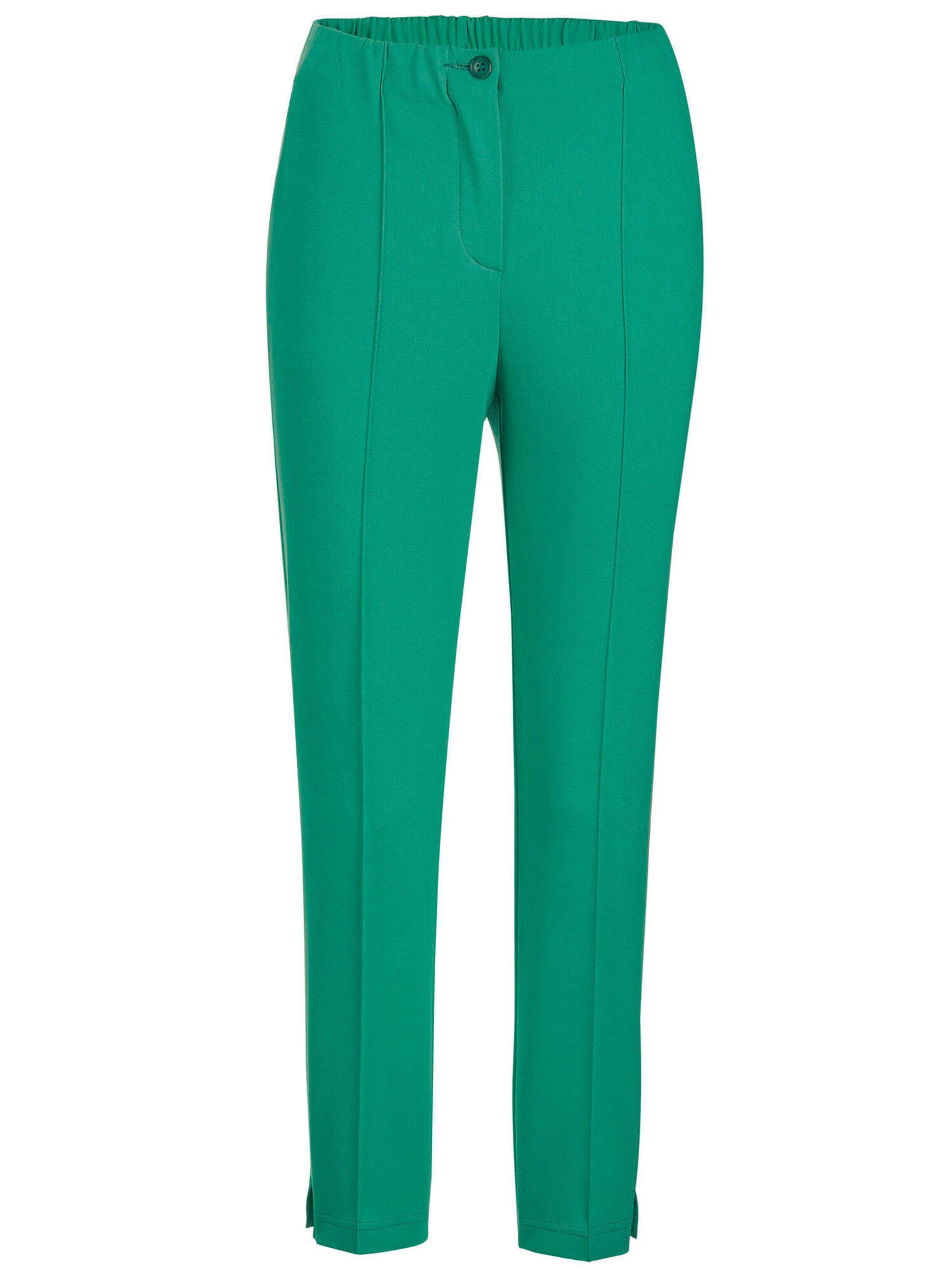 Coupe slim Pantalon 'Louisa' Goldner en vert : devant