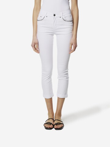 Coupe slim Jean KOROSHI en blanc : devant