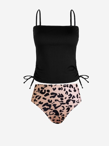 Cupshe Bralette Tankini 'High waist' in Black: front