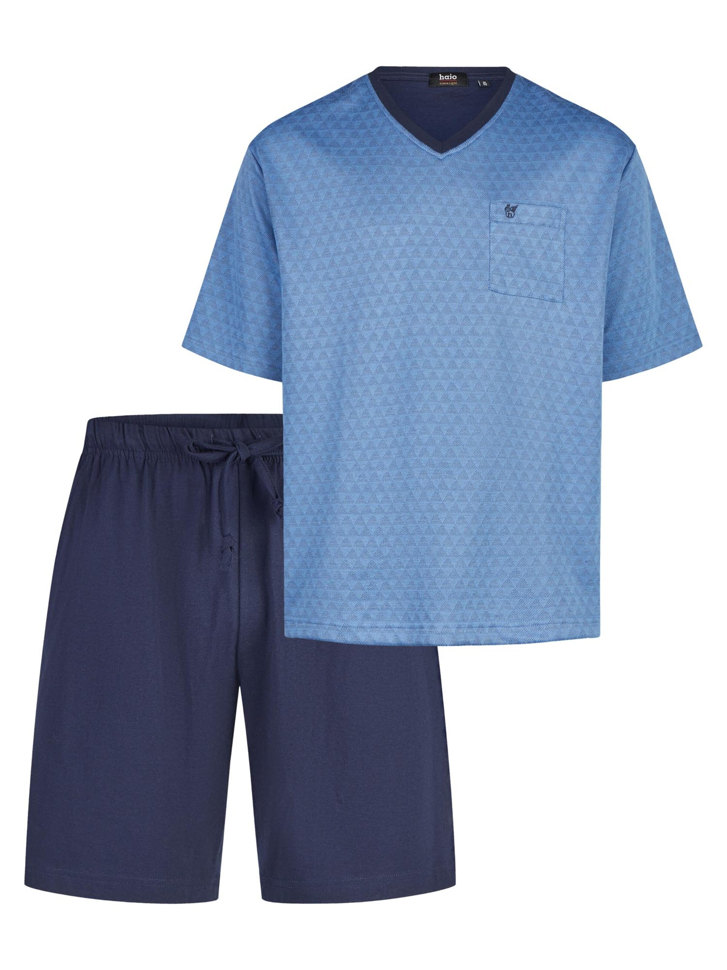 Pyjama court 'Klima Light' HAJO en bleu : devant