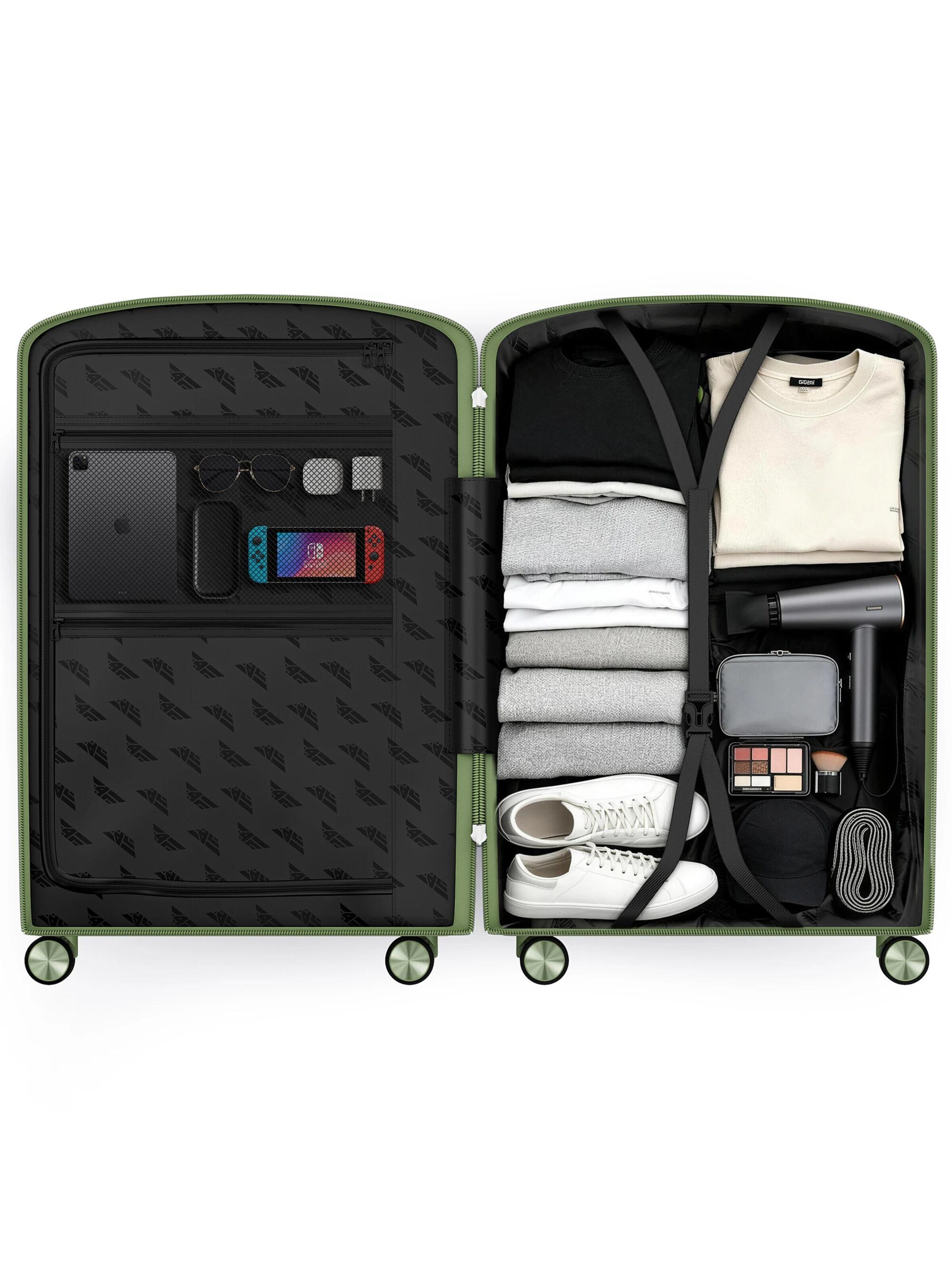 4FLY Suitcase Set 'Pixel' in Green