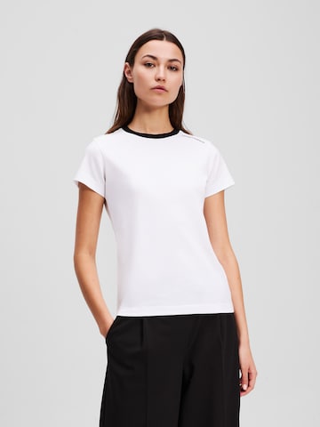 KARL LAGERFELD JEANS Тениска в бяло: отпред