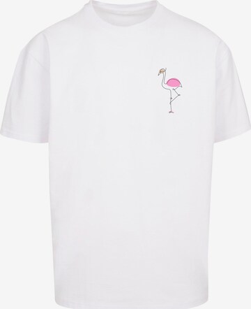 Maglietta 'Flamingo' di Merchcode in bianco: frontale