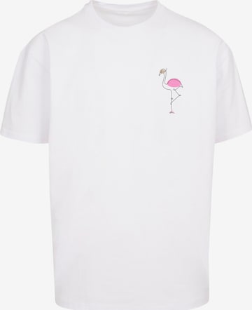 Merchcode Shirt 'Flamingo' in White: front