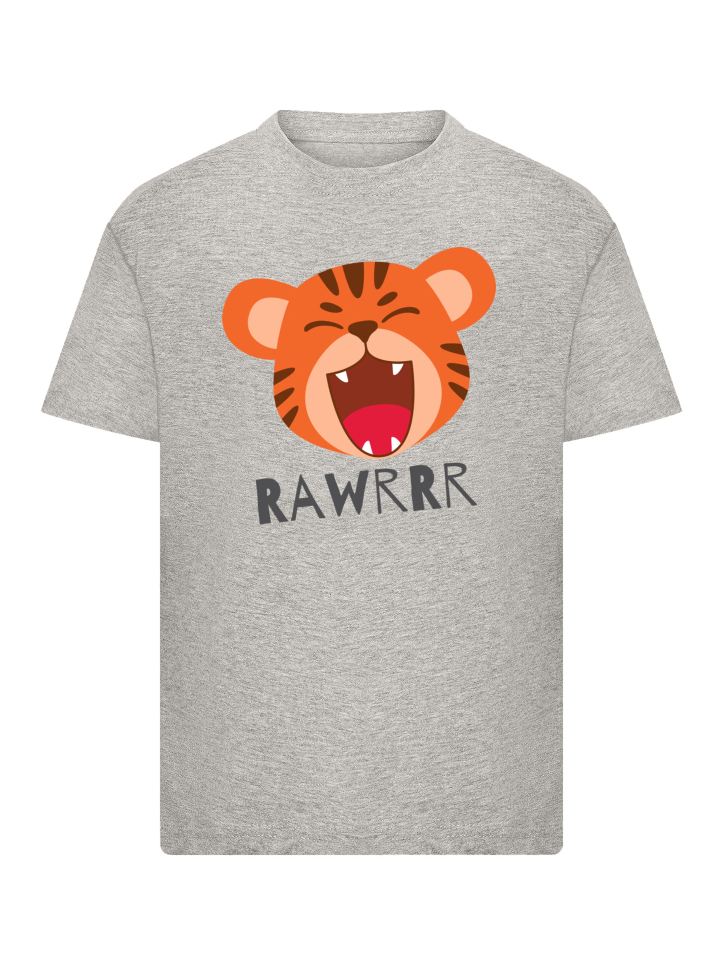 F4NT4STIC Shirt 'Tiger Süßes Tier' in Grey: front