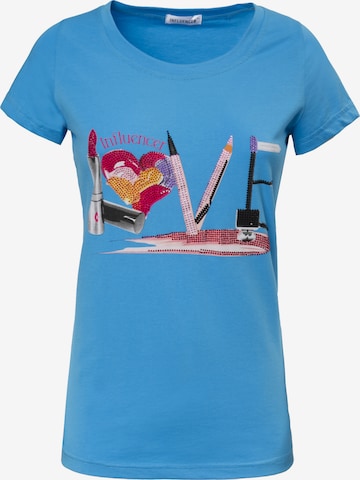 Influencer Shirt 'Love' in Blue: front