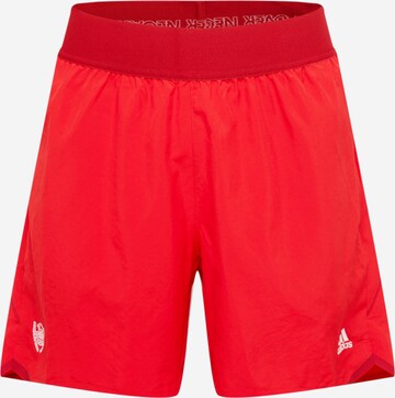 ADIDAS SPORTSWEAR Workout Pants 'Donovan Mitchell' in Red: front