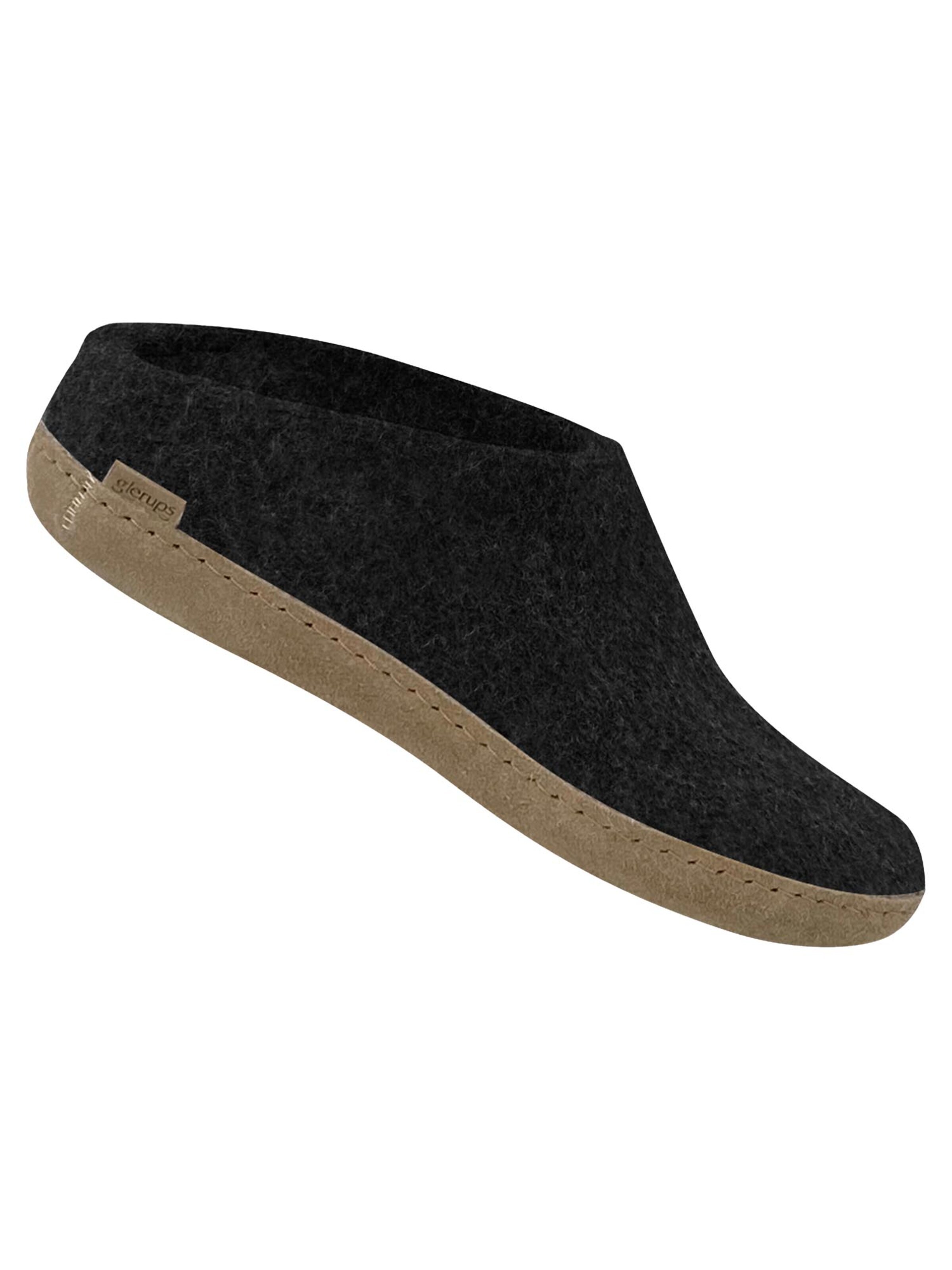 Glerups Slipper 'Ledersohle' in Grey
