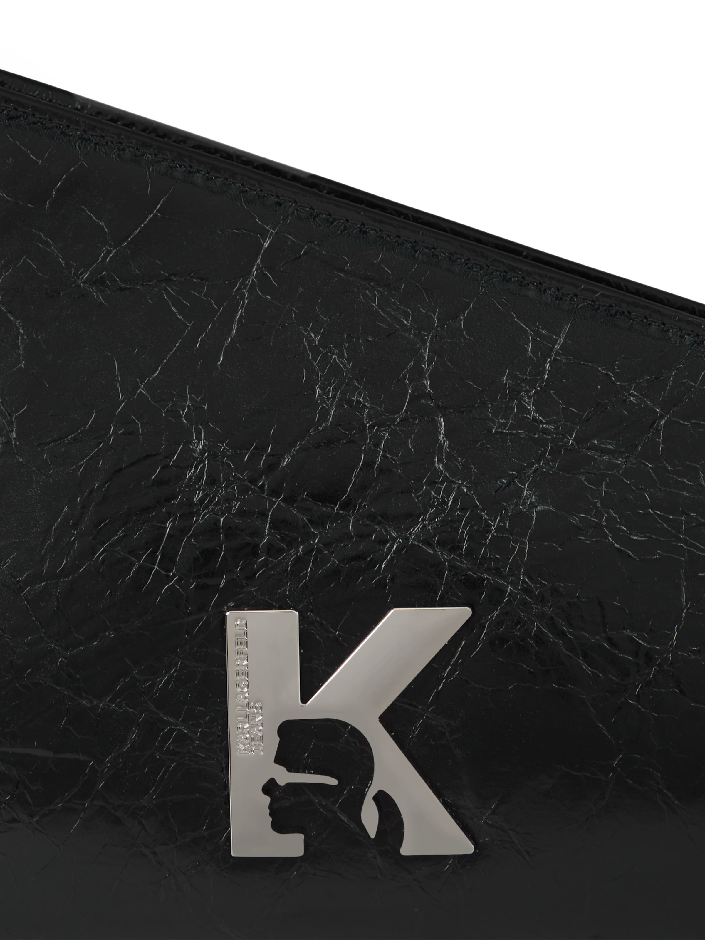 KARL LAGERFELD JEANS Чанта за през рамо ' Geo Hochglänzende Schultertasche ' в черно