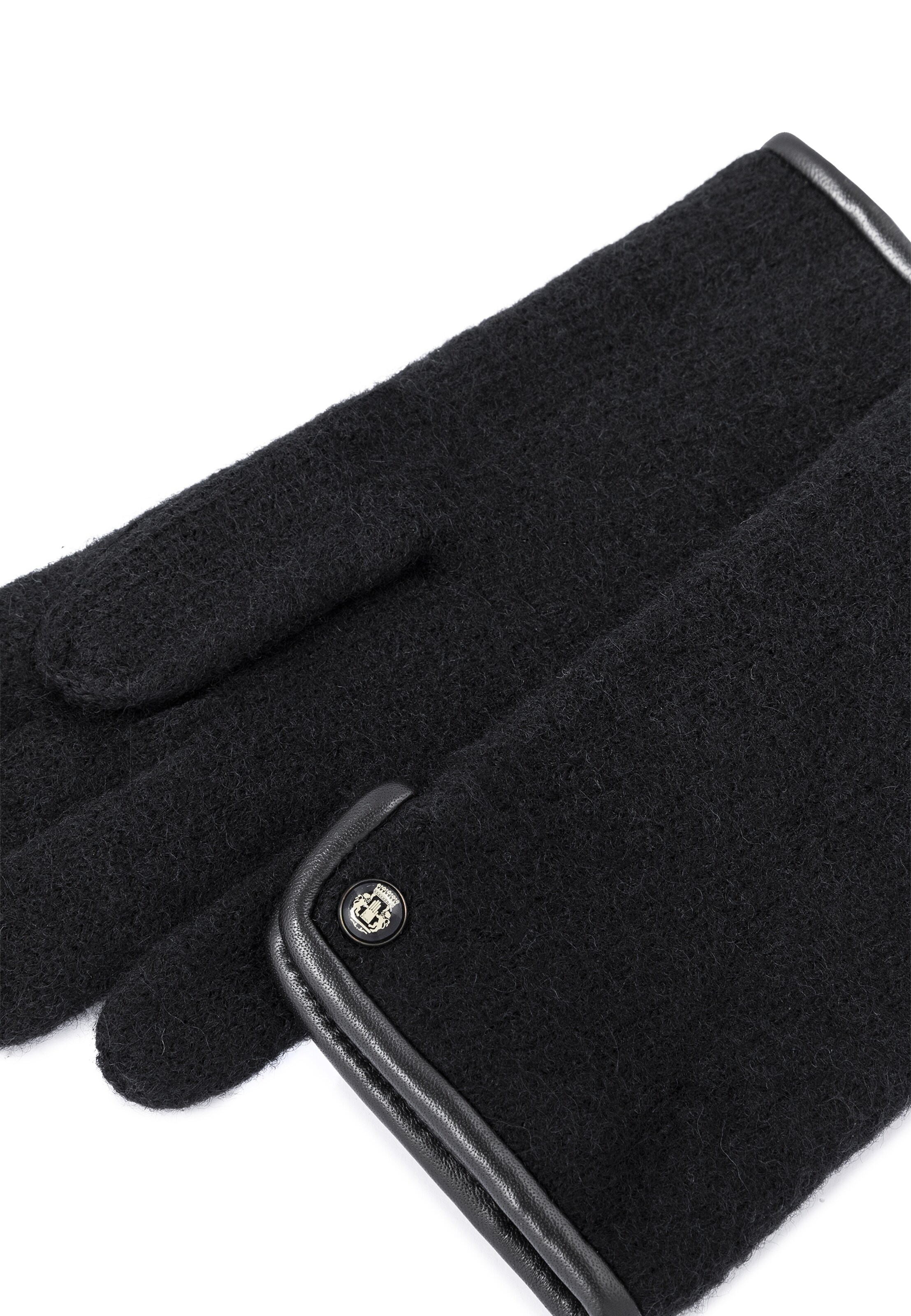 Mănuşi cu degete 'FELTED WOOL' de la Roeckl pe negru